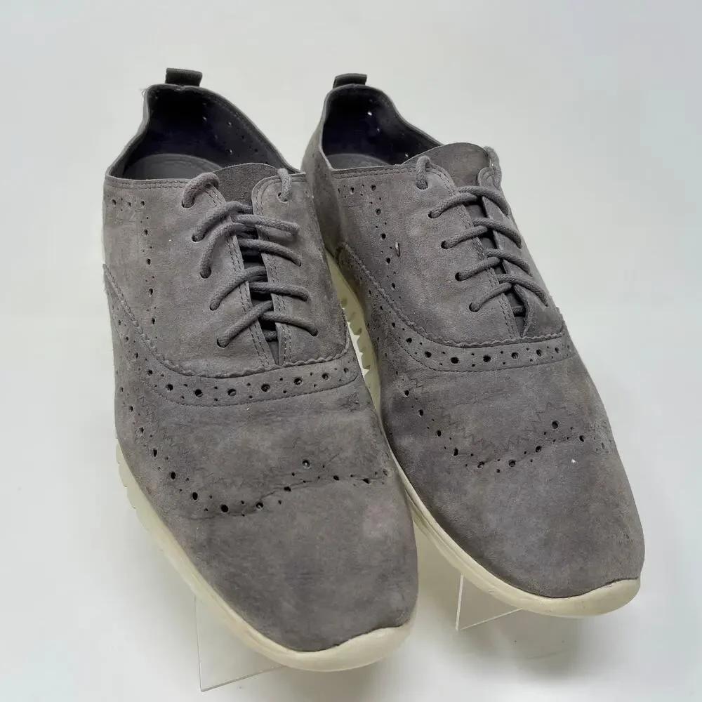 Cole‎ Hahn Zero Grand Oxford Shoes Suede Leather Womens 9 Gray